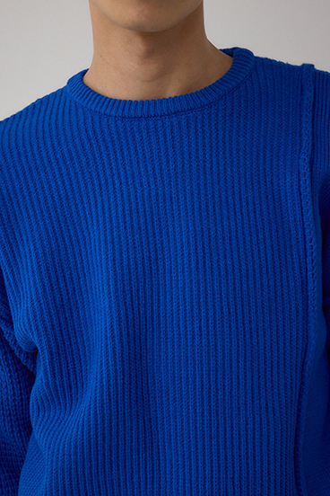 編地ミックスニットトップス 詳細画像