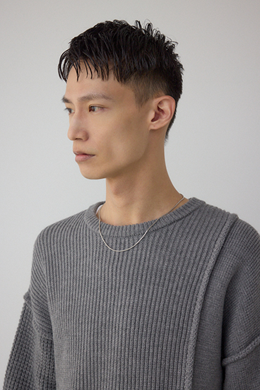 編地ミックスニットトップス