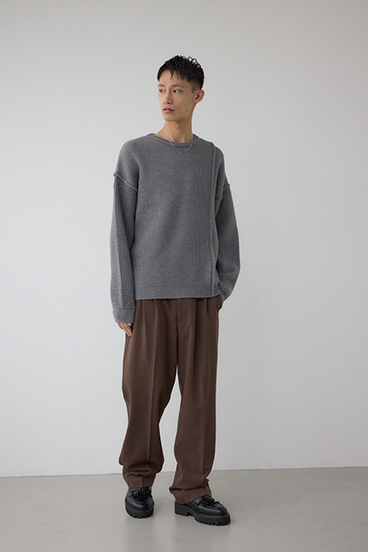 編地ミックスニットトップス 詳細画像