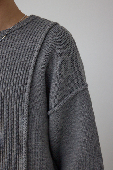 編地ミックスニットトップス 詳細画像