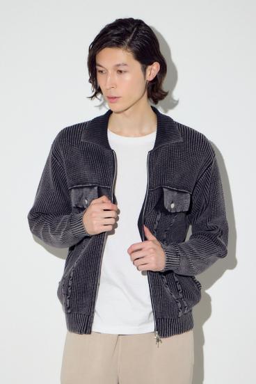 ヴィンテージウォッシュニットカーディガン 詳細画像