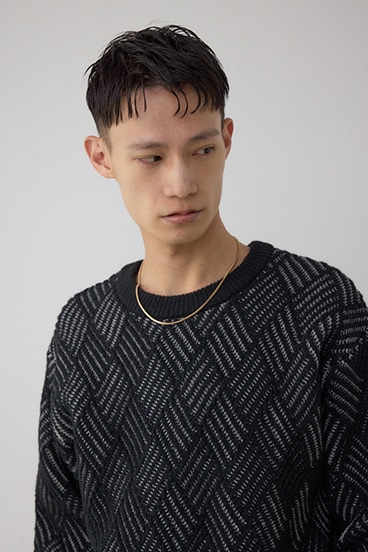 ダイヤ柄ニットトップス