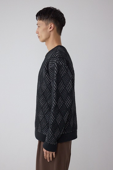 ダイヤ柄ニットトップス 詳細画像