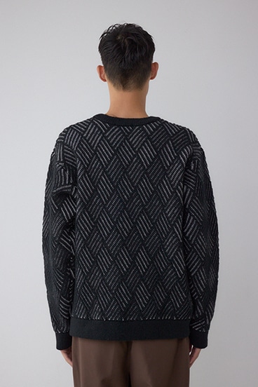 ダイヤ柄ニットトップス 詳細画像