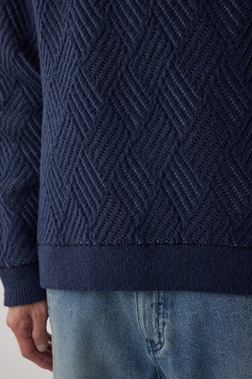 ダイヤ柄ニットトップス 詳細画像