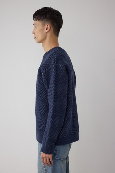 ダイヤ柄ニットトップス 詳細画像