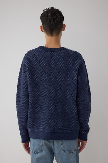 ダイヤ柄ニットトップス 詳細画像