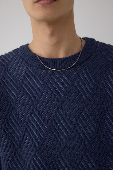 ダイヤ柄ニットトップス 詳細画像