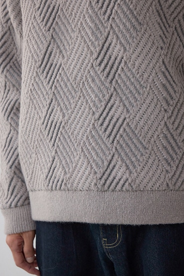 ダイヤ柄ニットトップス 詳細画像