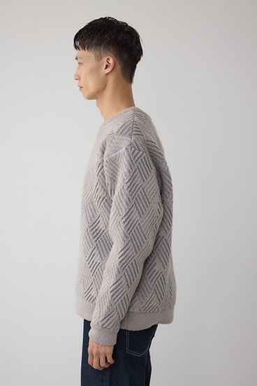 ダイヤ柄ニットトップス 詳細画像