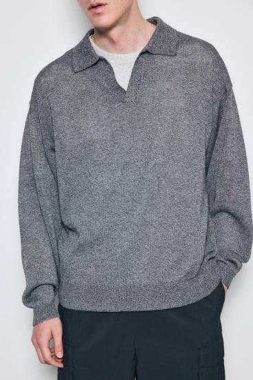 【SS先行アイテム】リネンミックススキッパーポロシャツ