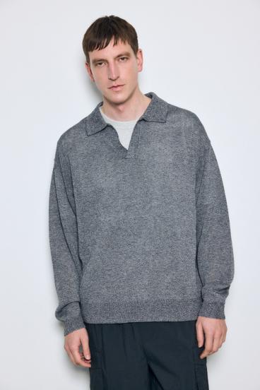 【SS先行アイテム】リネンミックススキッパーポロシャツ