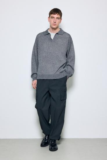 【SS先行アイテム】リネンミックススキッパーポロシャツ 詳細画像