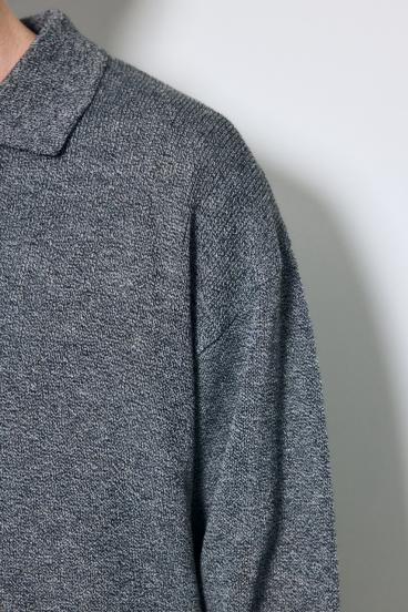 【SS先行アイテム】リネンミックススキッパーポロシャツ 詳細画像