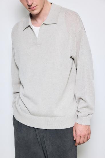 【SS先行アイテム】リネンミックススキッパーポロシャツ