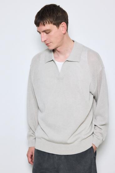 【SS先行アイテム】リネンミックススキッパーポロシャツ