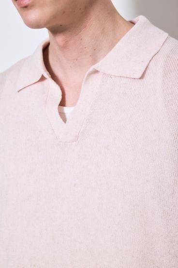 【SS先行アイテム】リネンミックススキッパーポロシャツ 詳細画像