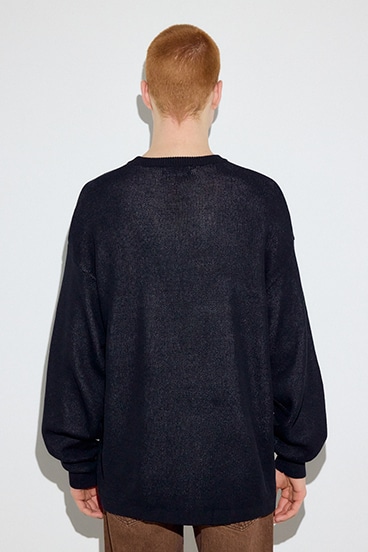 【SS先行アイテム】裏配色リネンミックスニットトップス 詳細画像