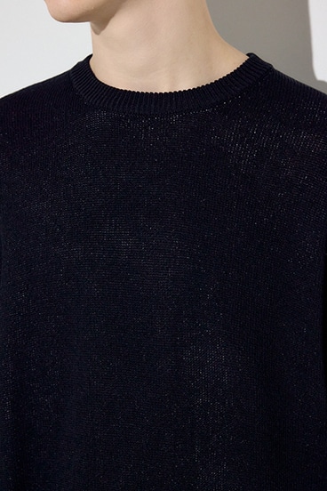 【SS先行アイテム】裏配色リネンミックスニットトップス 詳細画像