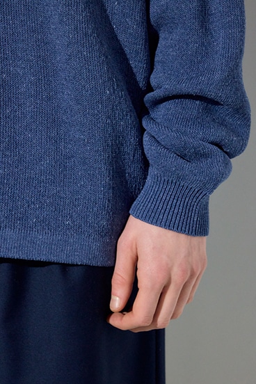 【SS先行アイテム】裏配色リネンミックスニットトップス 詳細画像