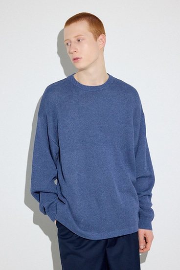 【SS先行アイテム】裏配色リネンミックスニットトップス