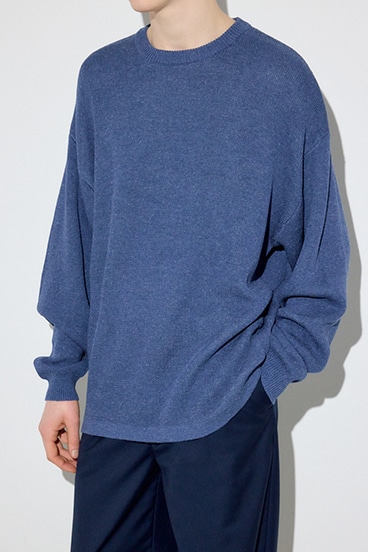 【SS先行アイテム】裏配色リネンミックスニットトップス 詳細画像