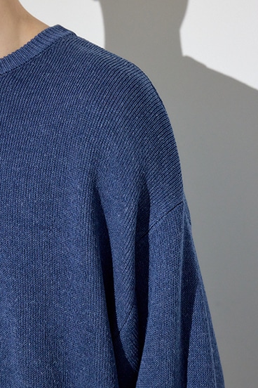 【SS先行アイテム】裏配色リネンミックスニットトップス 詳細画像