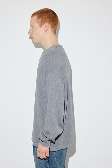 【SS先行アイテム】裏配色リネンミックスニットトップス 詳細画像