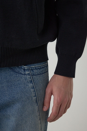 ジップアップ襟付きニットカーディガン 詳細画像