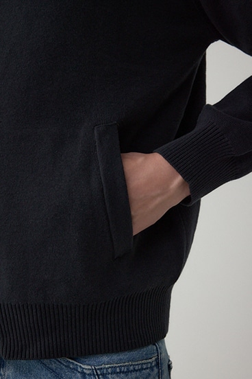 ジップアップ襟付きニットカーディガン 詳細画像