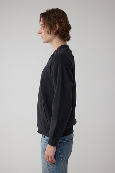 ジップアップ襟付きニットカーディガン 詳細画像