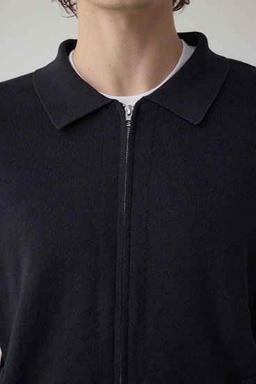 ジップアップ襟付きニットカーディガン 詳細画像