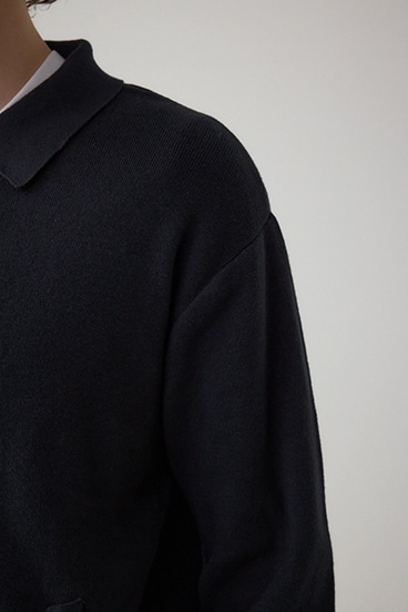 ジップアップ襟付きニットカーディガン 詳細画像