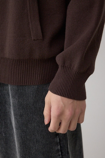 ジップアップ襟付きニットカーディガン 詳細画像