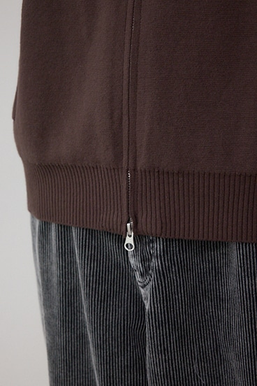 ジップアップ襟付きニットカーディガン 詳細画像