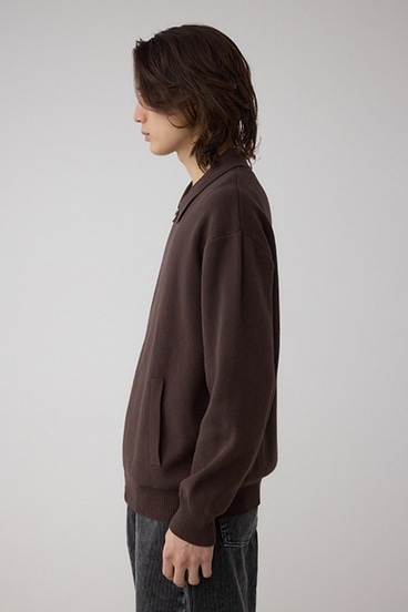 ジップアップ襟付きニットカーディガン 詳細画像