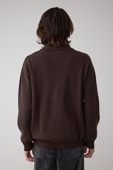 ジップアップ襟付きニットカーディガン 詳細画像