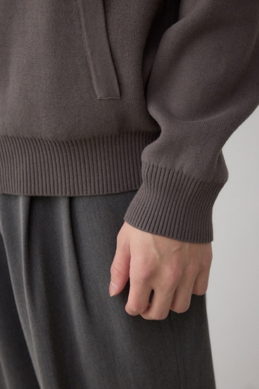 ジップアップ襟付きニットカーディガン 詳細画像