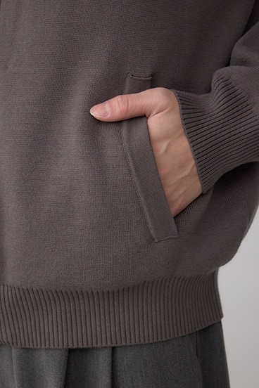 ジップアップ襟付きニットカーディガン 詳細画像