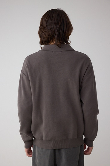 ジップアップ襟付きニットカーディガン 詳細画像