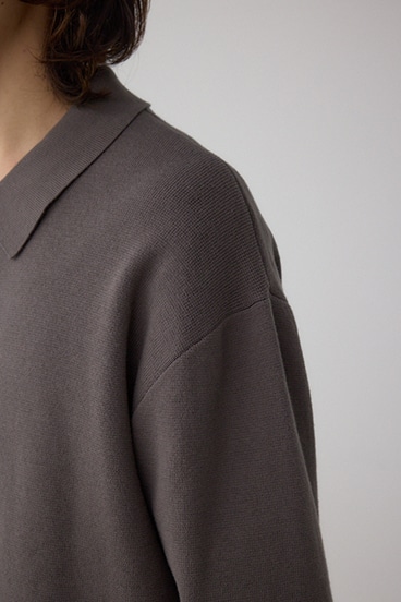 ジップアップ襟付きニットカーディガン 詳細画像