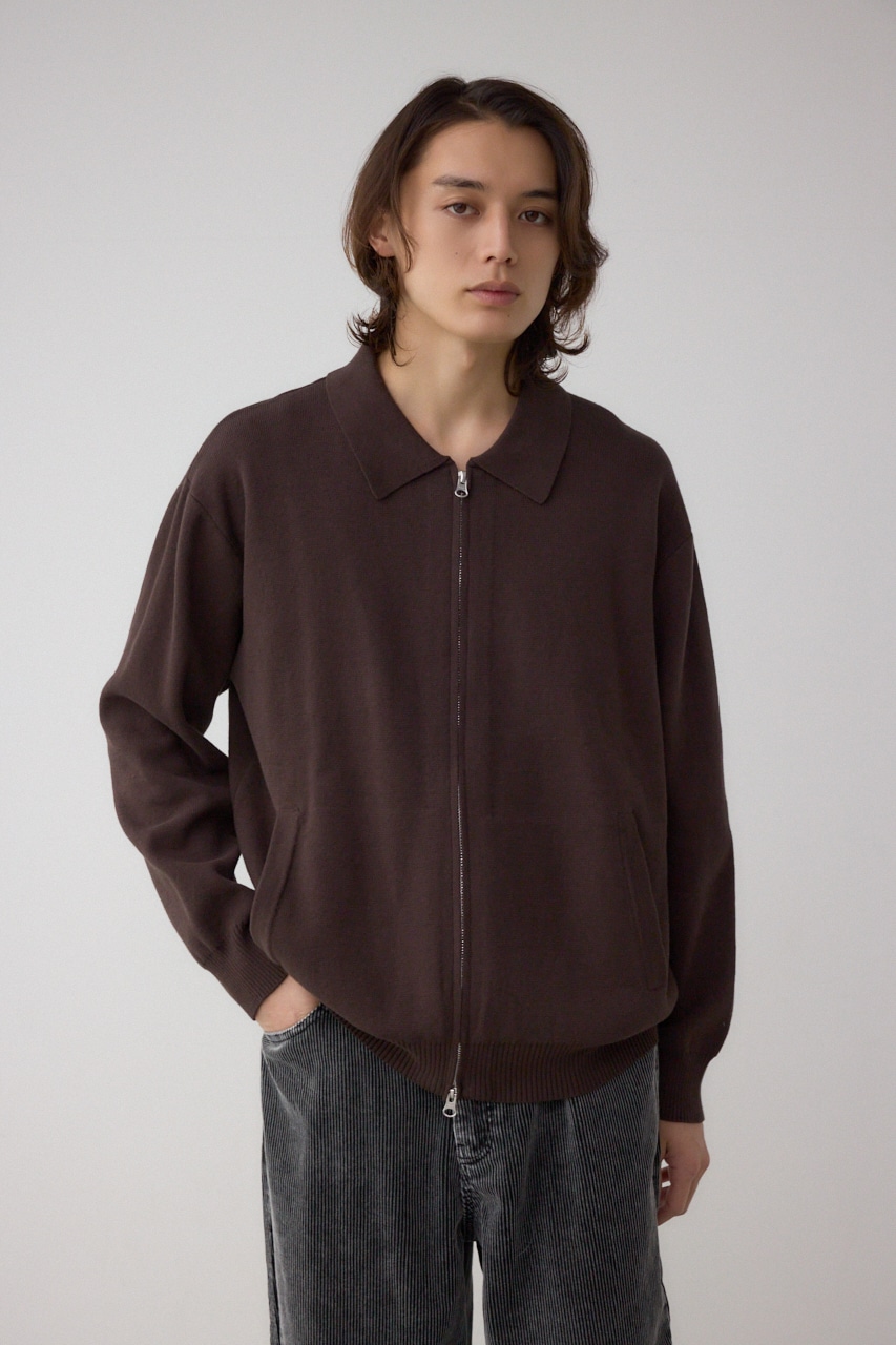 ジップアップ襟付きニットカーディガン｜MEN｜251JSB70-1941｜AZUL BY