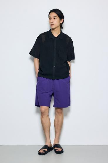 編地切替ニットシャツ 詳細画像