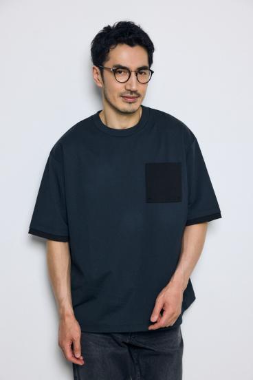 配色ポケットトップス
