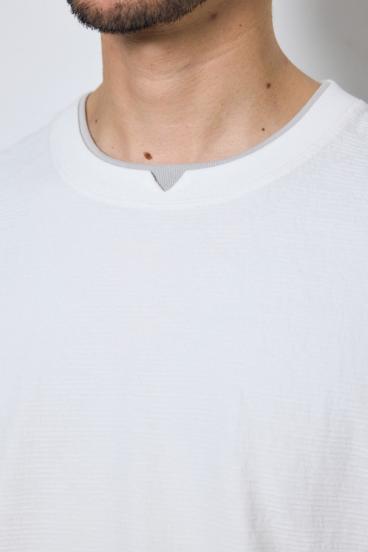 デジタルボーダーフェイクレイヤードトップス 詳細画像