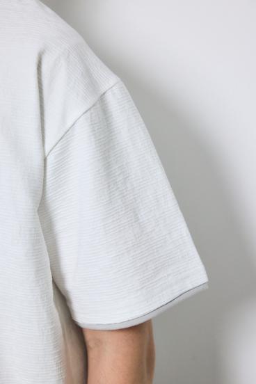 デジタルボーダーフェイクレイヤードトップス 詳細画像