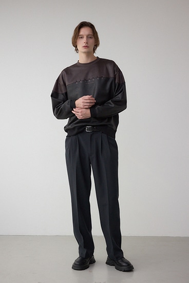 フェイクスエード切り替えトップス 詳細画像