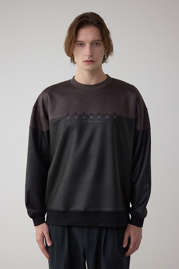 フェイクスエード切り替えトップス 詳細画像