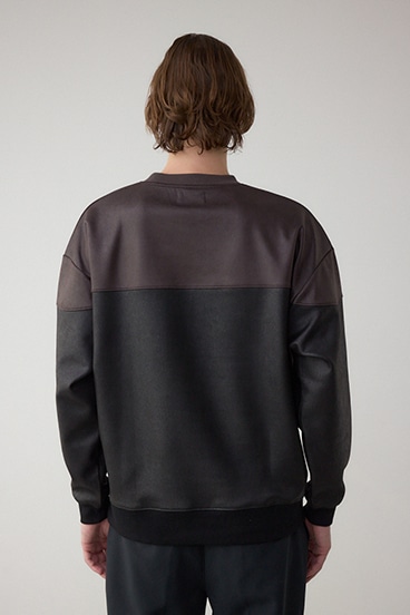 フェイクスエード切り替えトップス 詳細画像