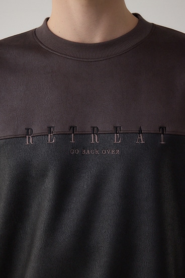 フェイクスエード切り替えトップス 詳細画像